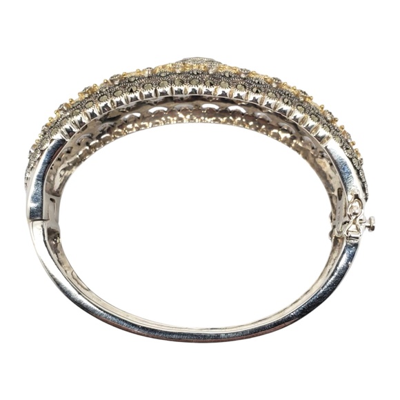 Judith Jack Sterling Silver & Gold-Tone Marcasite Bangle Bracelet #21222 - Picture 6 of 13